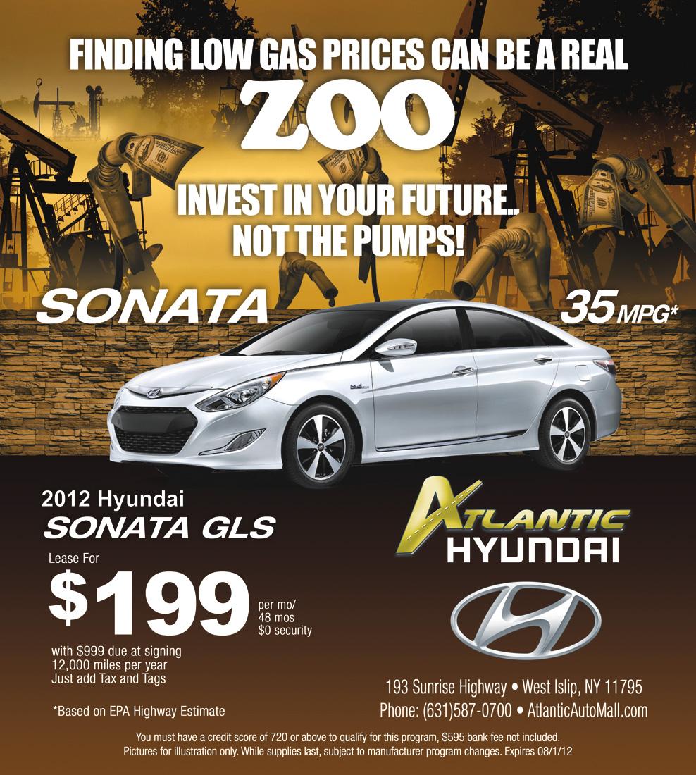 Atlantic Hyundai full-page advertisement with a zoo theme