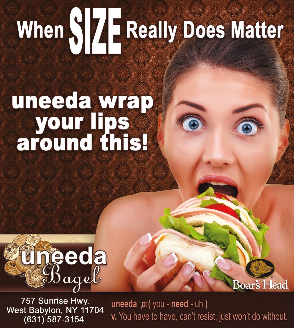 Uneeda Bagel advertisement promoting new bagel sandwiches